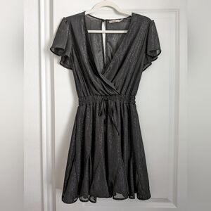 Francesca's Mi Ami Black Shimmer Dress